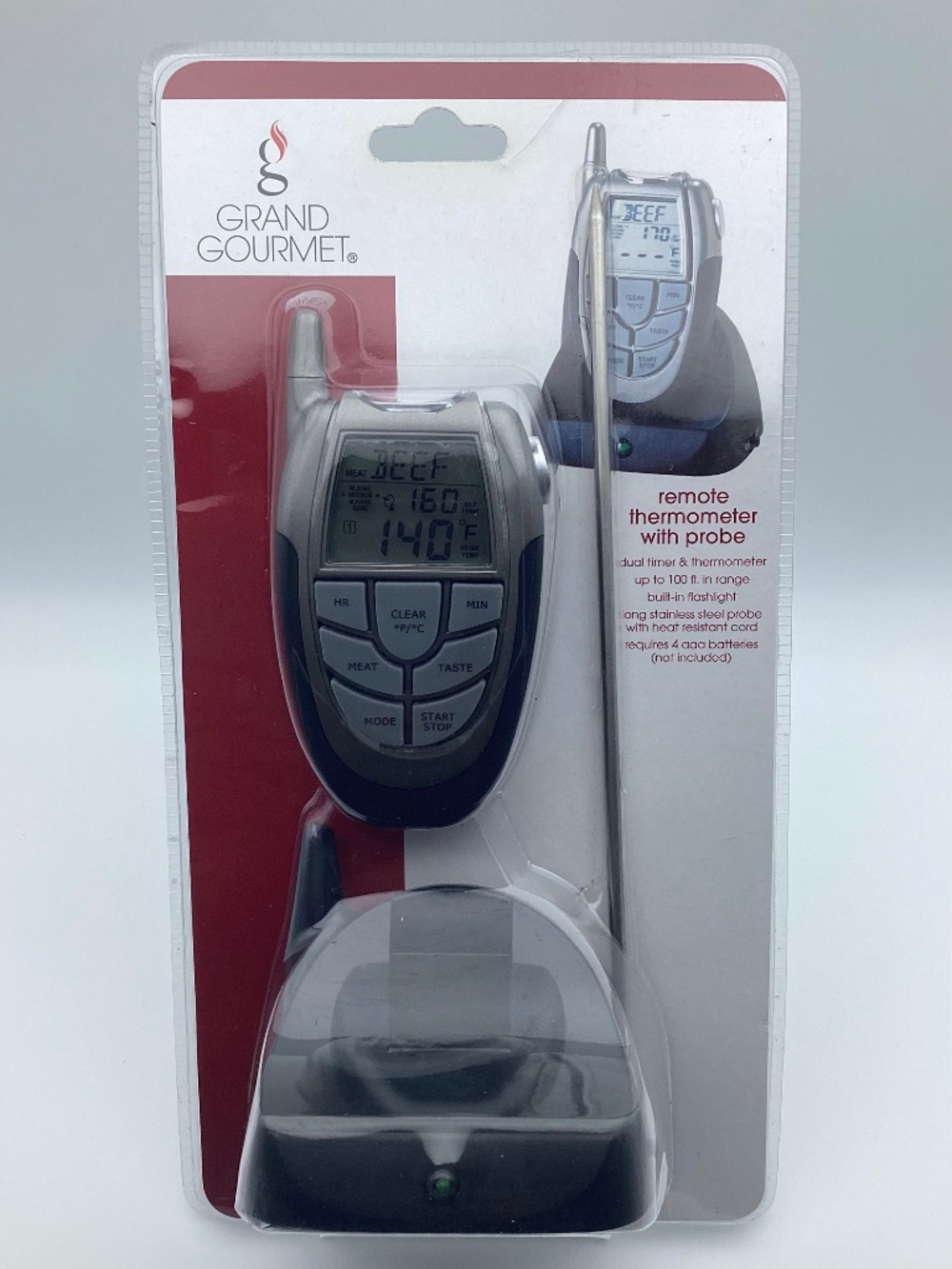 Grand Gourmet 100 Ft. Range Remote Cooking Thermometer W/ Probe